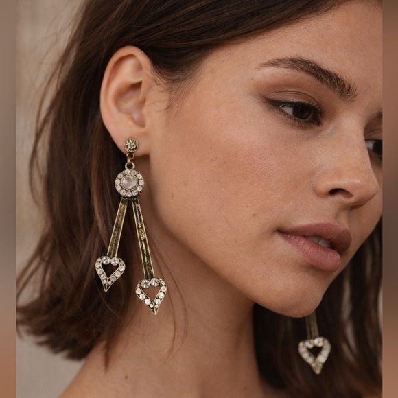 Free People Jewelry - NWT Free People | Ariana Ost Paula Dangles Earrings, New With Tags Brass Hearts